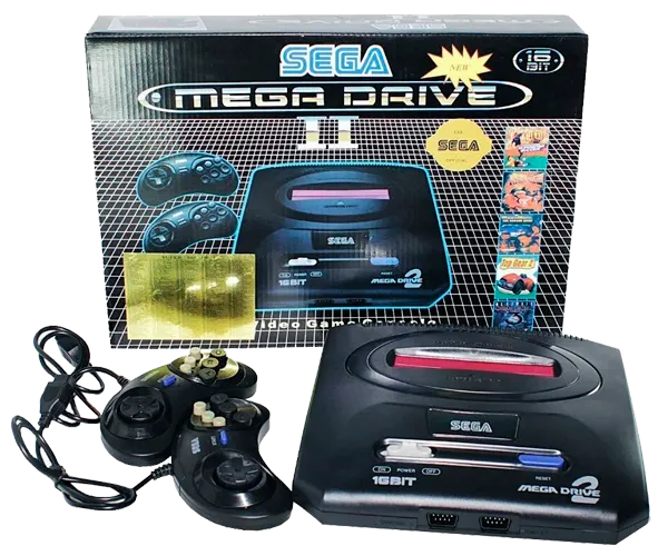 Игровая приставка Sega Mega Drive 2 (368 встроенных игр + поддержка картриджей) ретро консоль черная (24335-Sega2_468)