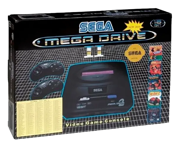 Игровая приставка Sega Mega Drive 2 (368 встроенных игр + поддержка картриджей) ретро консоль черная (24335-Sega2_468)