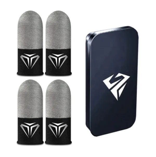 2 пари напальчників зі срібним шаром шовку WRSP FEELERS Seuno для телефону Pubg mobile сріблясті (GS686)