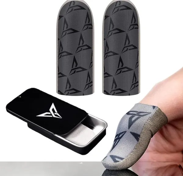 1 пара напальчников с серебряным слоем шелка Flydigi P1 0.3 мм Seuno для телефона Pubg mobile серебристые (GS671)