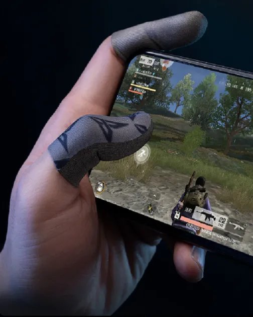 1 пара напальчников с серебряным слоем шелка Flydigi P1 0.3 мм Seuno для телефона Pubg mobile серебристые (GS671)