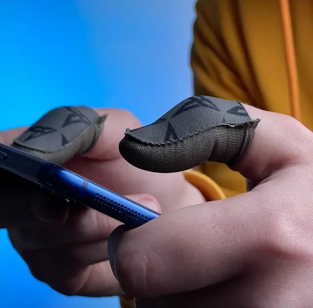 1 пара напальчников с серебряным слоем шелка Flydigi P1 0.3 мм Seuno для телефона Pubg mobile серебристые (GS671)