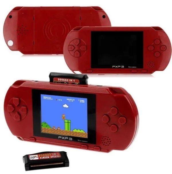 Игровая приставка PXP3 16bit и подключением к телевизору + 2 картриджа Красный
