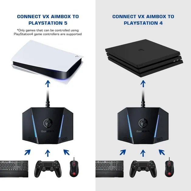 Адаптер-конвертер (HUB) LEADJOY VX AimBox для игровой клавиатуры и мыши PS4 / N-Switch / Xbox One, series X/S