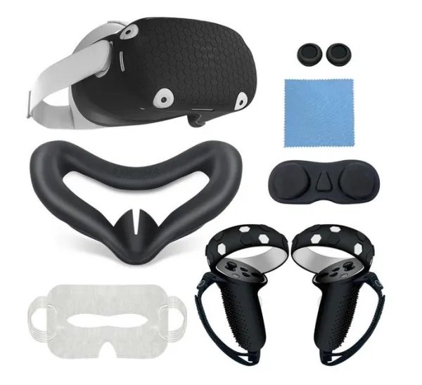Набор защитных накладок чехлов для Oculus Meta Quest 2 VR QC10 Черный