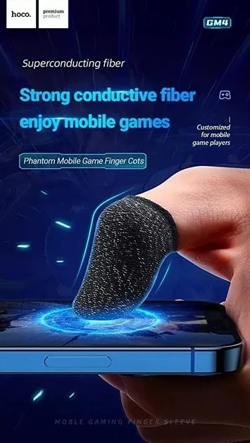 Напальчники игровые для сенсорного экрана Hoco - GM4 Phantom (прочные, для игр, Call of Duty) - Черный