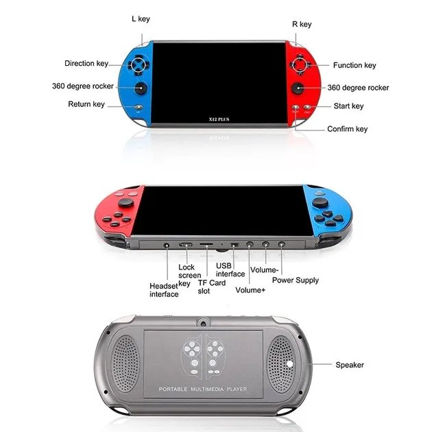 Портативная игровая консоль X12 Plus 7.1 дюйма (22000+ ретро игр)