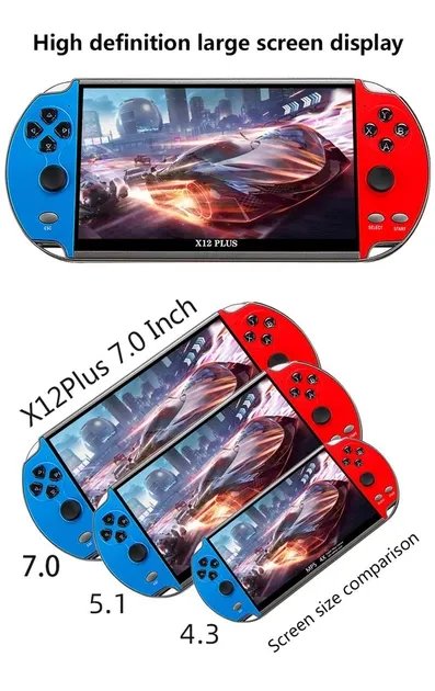Портативная игровая консоль X12 Plus 7.1 дюйма (22000+ ретро игр)