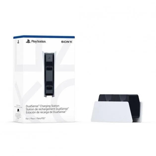 Комплект Геймпад Беспроводной Контроллер Sony PlayStation (PS5) DualSense White + Зарядная станция Держатель для Геймпада Sony DualSense Charging Station