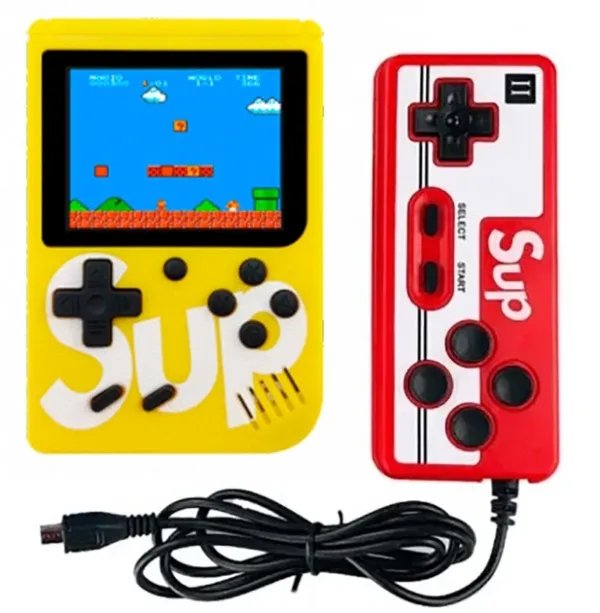 Портативная игровая приставка SUP денди с джойстиком Желтая RETRO GAME BOX DENDY 400 IN 1