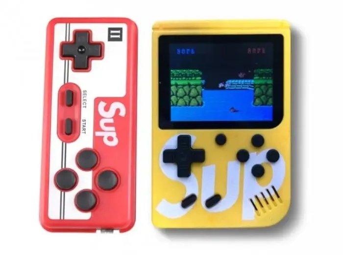 Портативная игровая приставка SUP денди с джойстиком Желтая RETRO GAME BOX DENDY 400 IN 1