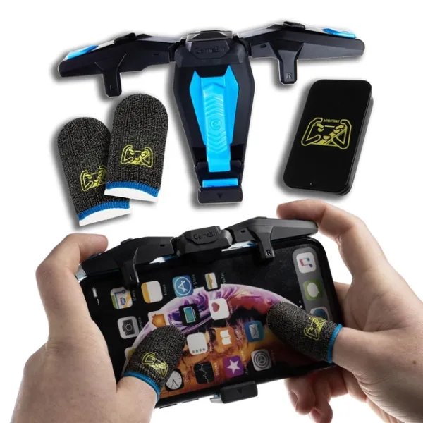 Комплект игровые триггеры Gamesir F4 Falcon + напальчники синтетические MyButtons с нейлоном 2 шт + бокс PUBG Mobile Call Of Duty 2 StandOFF