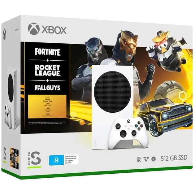 Игровая консоль Microsoft Xbox Series S 512GB + Fortnite + Rocket League + FallGuys Bundle White [80559]