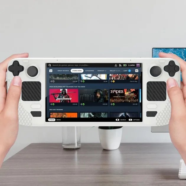 Защитный силиконовый чехол для Steam Deck White