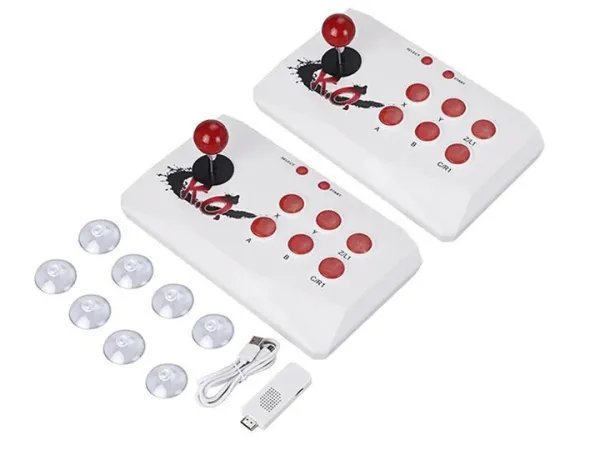 Игровая консоль Без бренда с двумя джойстиками 16 бит 2,4G HDMI 2000 игр Белый (1009-647-00)