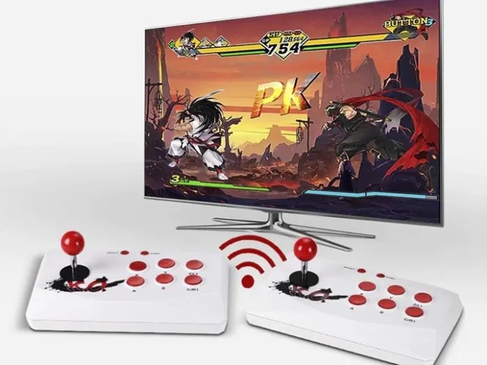 Игровая консоль Без бренда с двумя джойстиками 16 бит 2,4G HDMI 2000 игр Белый (1009-647-00)