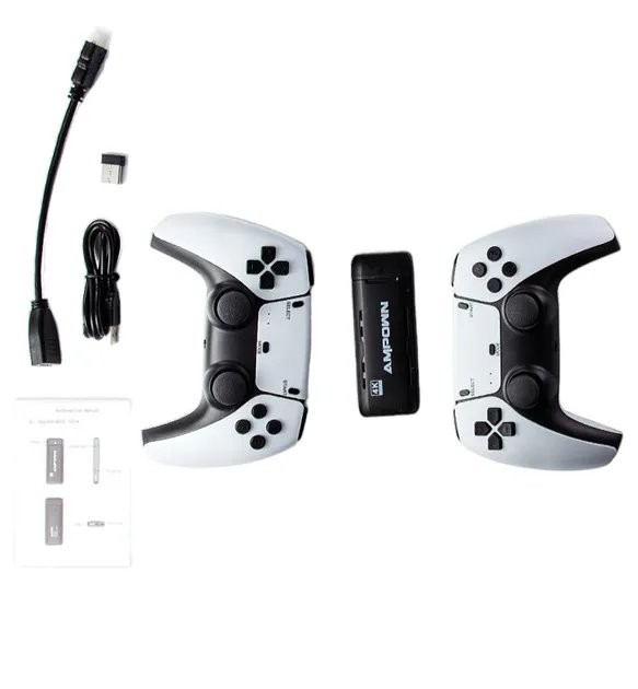 Игровая HDMI консоль приставка беспроводная портативная эмулятор PSP, N64, PS1 с картой памяти на 64 Гб 10000 игр (474508-Prob) Белая