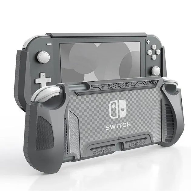 Захисний чохол бампер HEYSTOP для Nintendo Switch Lite + Накладки на стики / Grey