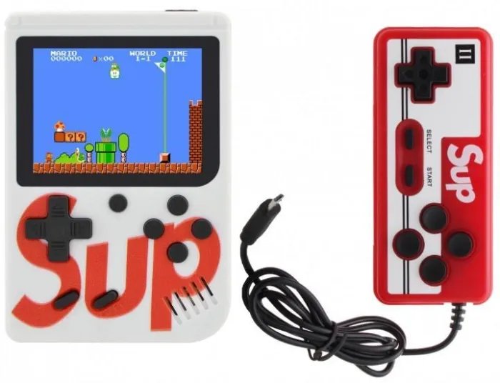 Портативная игровая консоль с джойстиком 400 игр Game Sup 8283 ретро white