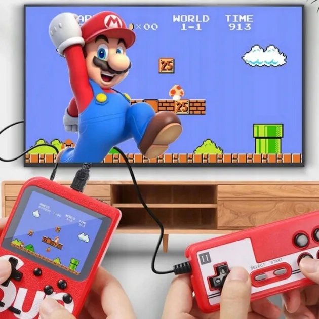 Портативная игровая консоль с джойстиком 400 игр Game Sup 8283 ретро red