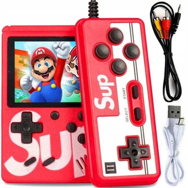 Портативная игровая консоль с джойстиком 400 игр Game Sup 8283 ретро red