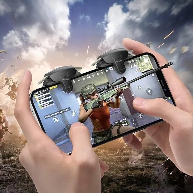 Игровые триггеры Hoco GM6 Wild Wolf для смартфона (на батарейках, 24 часа работы) - Черный