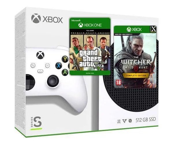 Microsoft Xbox Series S 512Gb + GTA 5 Premium Edition + The Witcher 3: Wild Hunt Complete Edition (русская версия)
