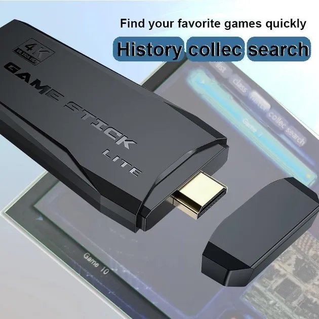 Портативная игровая консоль Game stick M8-4K HD ретро приставка 2.4G Wireless 2 джойстика беспроводных/Более 10000 встроенных игр/ 64gb/ GBA