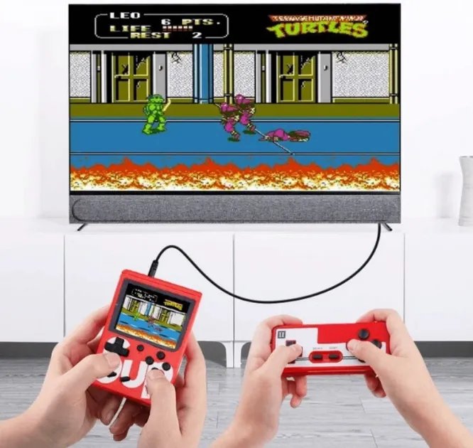 Портативная приставка Sup Game Box Игры Денди с джойстиком для второго игрока Красный