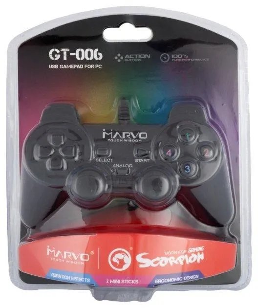 Дротовий геймпад Marvo GT-006 PC USB Black