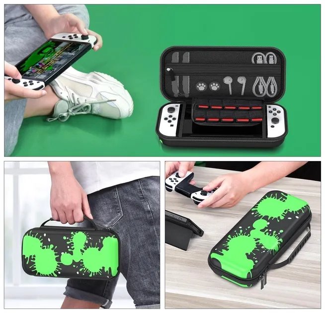 Захисний кейс-чохол BEBONCOOL для ігрової консолі Nintendo Switch / Nintendo Switch OLED, жорсткий футляр для перенесення NS приставки, Joy-Con, слоти для ігрових картриджів