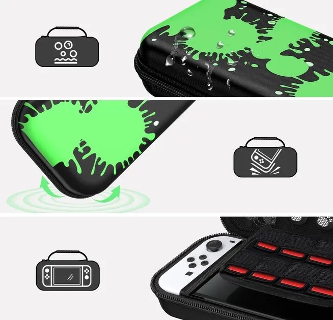 Захисний кейс-чохол BEBONCOOL для ігрової консолі Nintendo Switch / Nintendo Switch OLED, жорсткий футляр для перенесення NS приставки, Joy-Con, слоти для ігрових картриджів