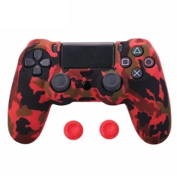Чехол силиконовый для геймпада PS4 Dualshock 4 Camo Red
