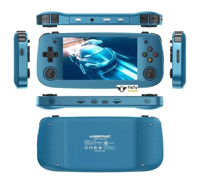 Игровая приставка портативная ретро консоль Anbernic RG503 OLED Retro Game 64 ГБ 4193 игр Синяя