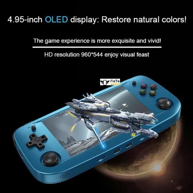 Игровая приставка портативная ретро консоль Anbernic RG503 OLED Retro Game 64 ГБ 4193 игр Синяя