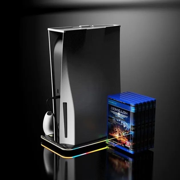 Мультифункциональная вертикальная док-станция с охлаждением и RGB подсветкой для PlayStation 5 PS VR2 Черный
