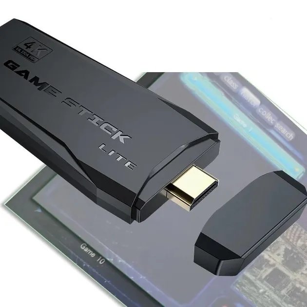 Игровая приставка M8 64gb Mini Game Stick 4K HDMI + 2 беспроводных джойстика, консоль для телевизора