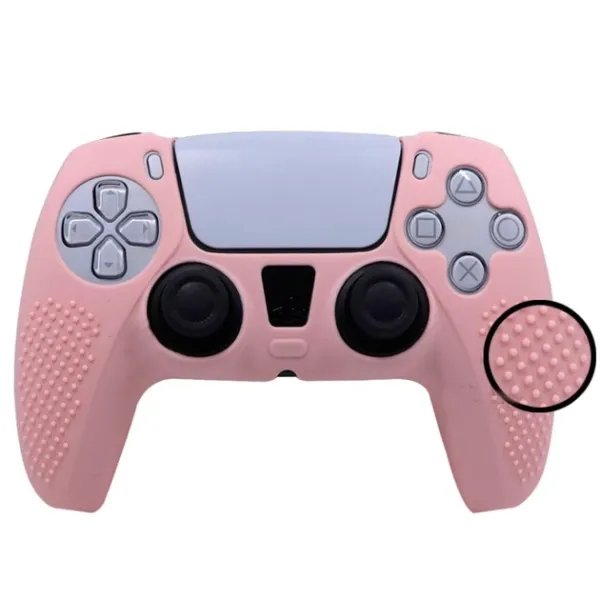 Силиконовый чехол для джойстика PS5 Dualsense розовый