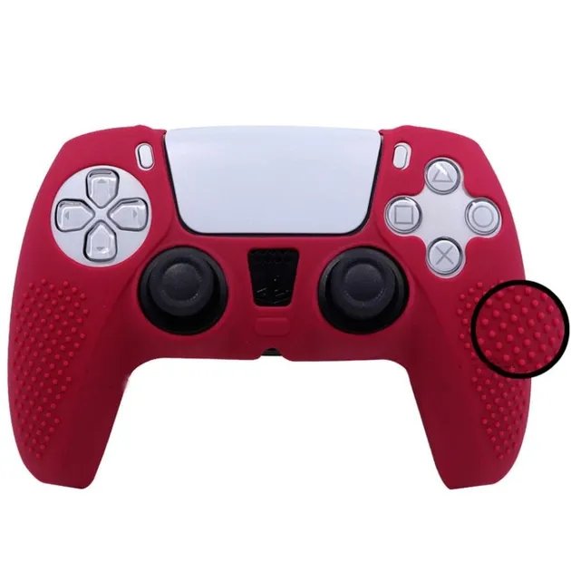 Силиконовый чехол для джойстика PS5 Dualsense бордовый