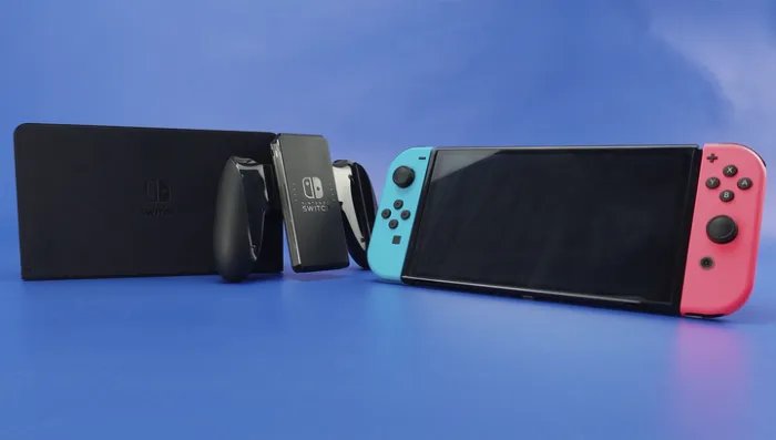 Набор Консоль Nintendo Switch OLED Model HEG-001 64GB Blue Red + Игра Minecraft Русская Озвучка