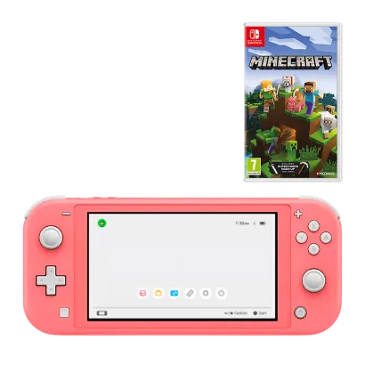 Набор Консоль Nintendo Switch Lite 32GB (045496453176) Coral + Игра Minecraft Русская Озвучка