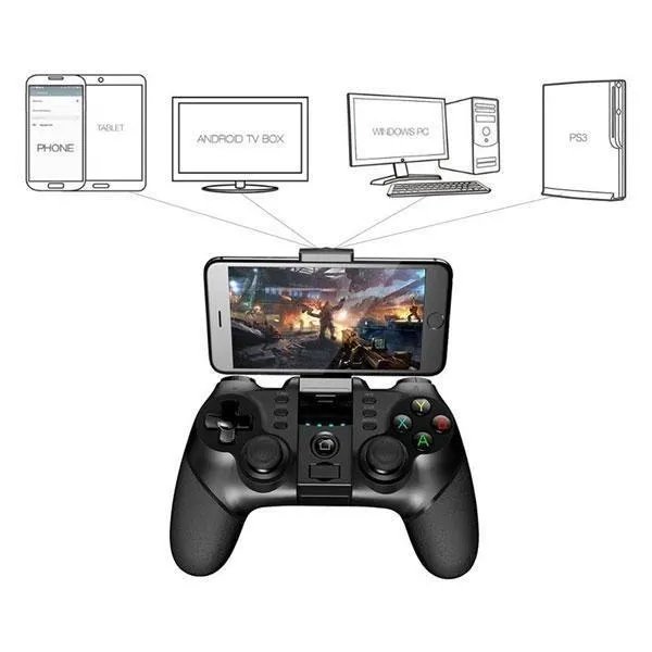 Беспроводной джойстик bluetooth на телефон ПК планшет геймпад для смартфона T-6 черный (kt-5931)