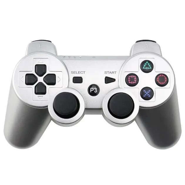 Игровой беспроводной геймпад Doubleshock PS3/PC аккумуляторный джойстик с функцией вибрации для PlayStation 3 Серебристый