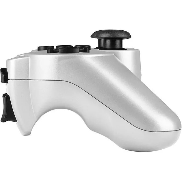 Игровой беспроводной геймпад Doubleshock PS3/PC аккумуляторный джойстик с функцией вибрации для PlayStation 3 Серебристый