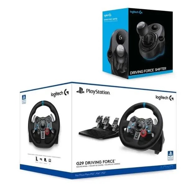 Комплект Набір 3 в 1 Logitech G29 Кермо та педалі Driving Force Racing Wheel + Важіль перемикання передач Logitech G Driving Force Shifter (для PlayStation 3/4/5 та ПК)