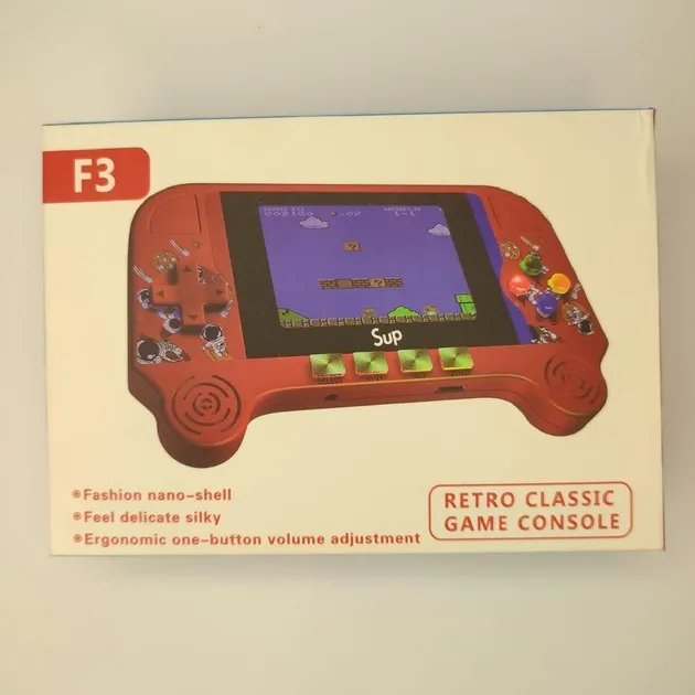 Портативная игровая консоль Sup Game Box Power 3,5 дюйма 16/8 Bit Ретро приставка 500 встроенных игр Черная