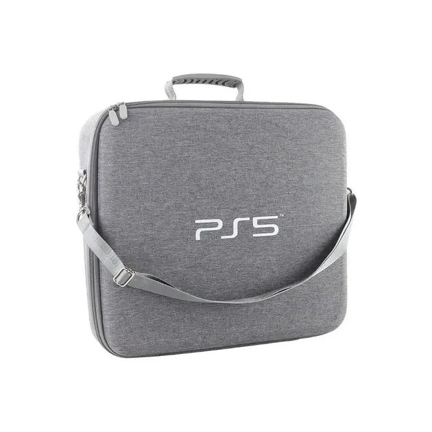 Ударопрочная, водонепроницаемая Сумка Кейс YouWin для переноски: консоли PS5 PlayStation 5, два геймпада, серая