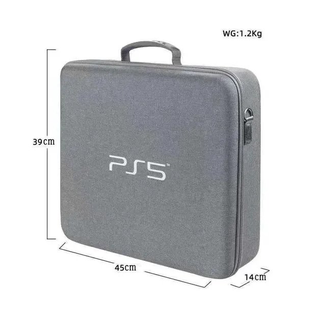 Ударопрочная, водонепроницаемая Сумка Кейс YouWin для переноски: консоли PS5 PlayStation 5, два геймпада, серая