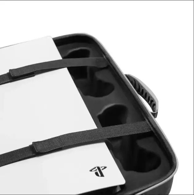 Ударопрочная, водонепроницаемая Сумка Кейс YouWin для переноски: консоли PS5 PlayStation 5, два геймпада, серая