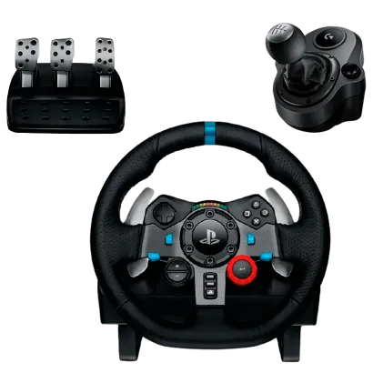 Набор Руль Logitech PlayStation 4 Driving Force Racing Wheel G29 Black + Рычаг переключения передач Logitech PlayStation 4 Driving Force Shifter